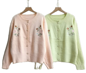 Cardigan rajut flower motif bordir OOTD Korean Look
