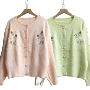 Cardigan rajut flower motif bordir OOTD Korean Look